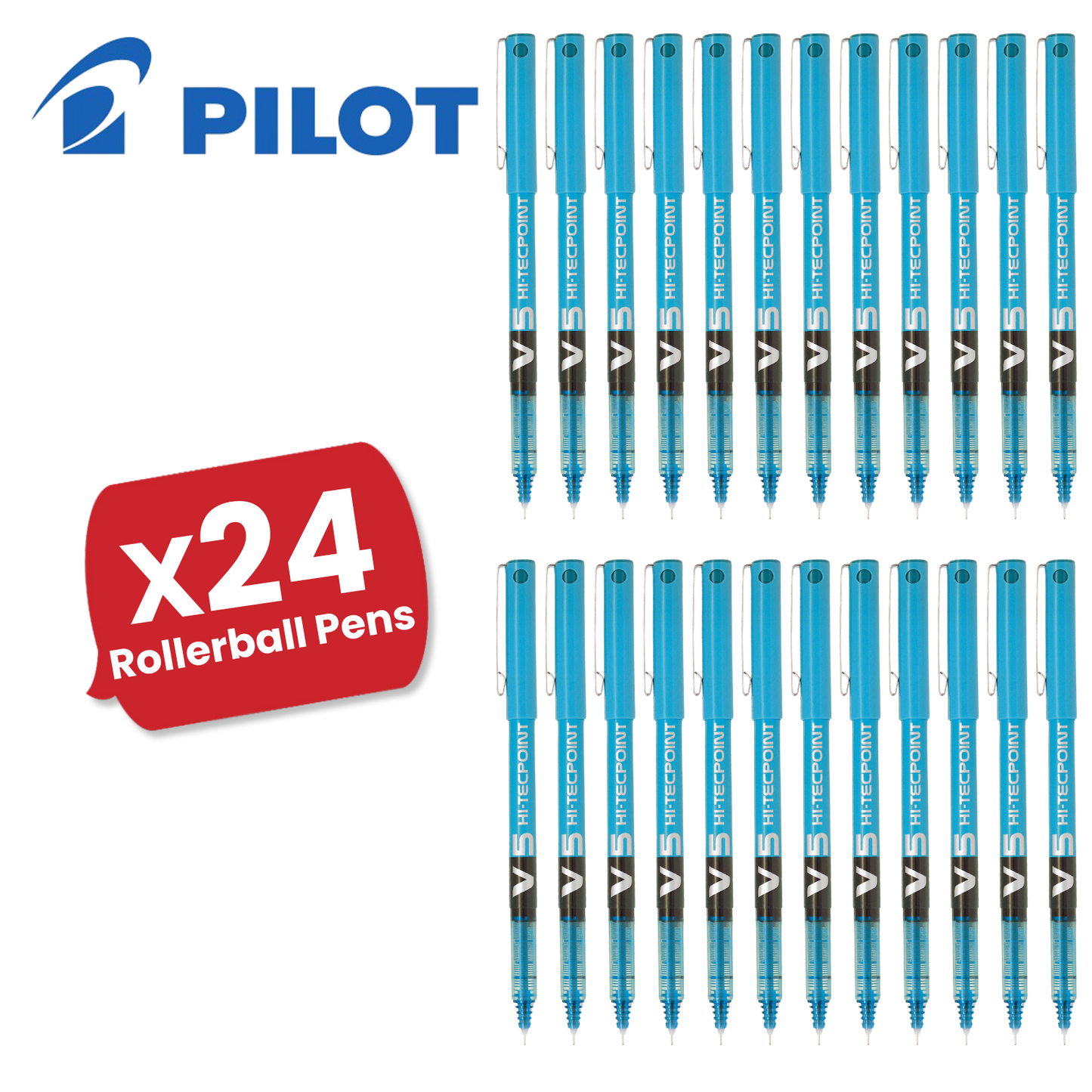 Pilot Hi-Tecpoint V5 Liquid Ink Rollerball Fine Tip 0.5mm Multi Pen - Light Blue