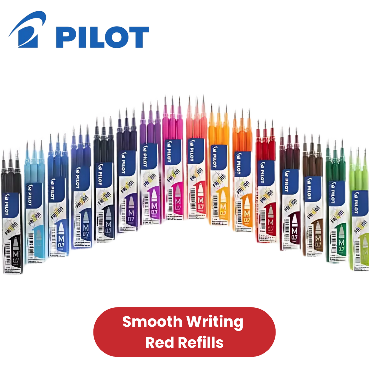 Pilot FriXion Ball & Clicker Pen Refills Red 0.7mm - (Pack of 3) Smooth Writing
