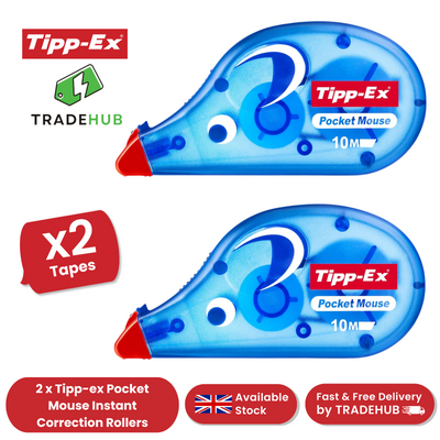 Tipp-Ex Pocket Mouse Correction Tape Roller 4.2mm x 10m- Pack of 2