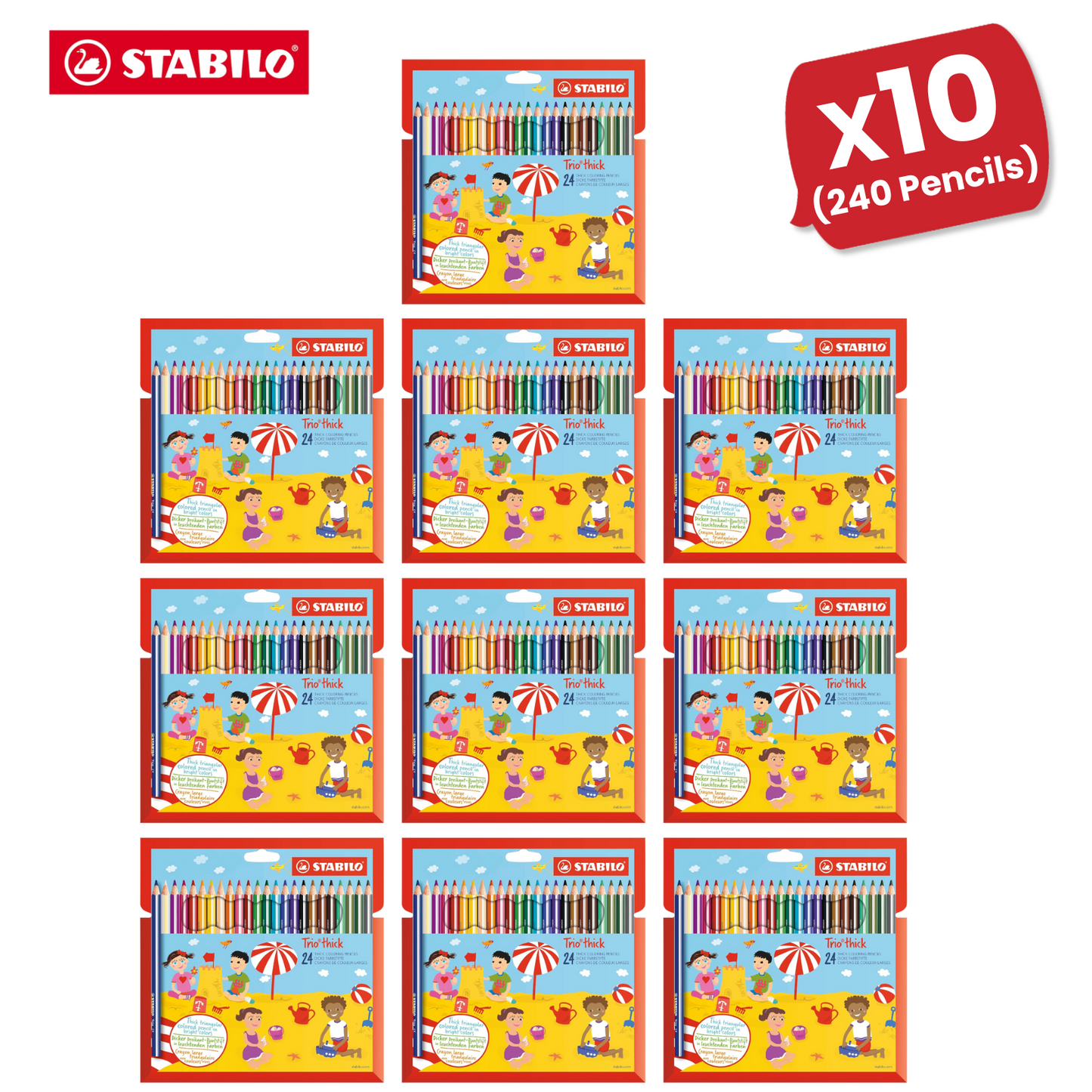 Stabilo Trio Thick Colouring Pencils Assorted Pack of 24