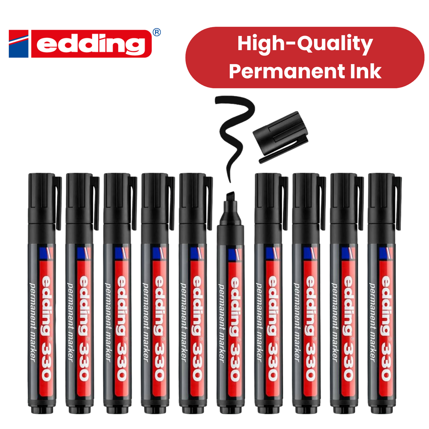 Edding 330 Permanent Multi Marker Chisel Tip 1-5mm Waterproof Quick-Drying Black