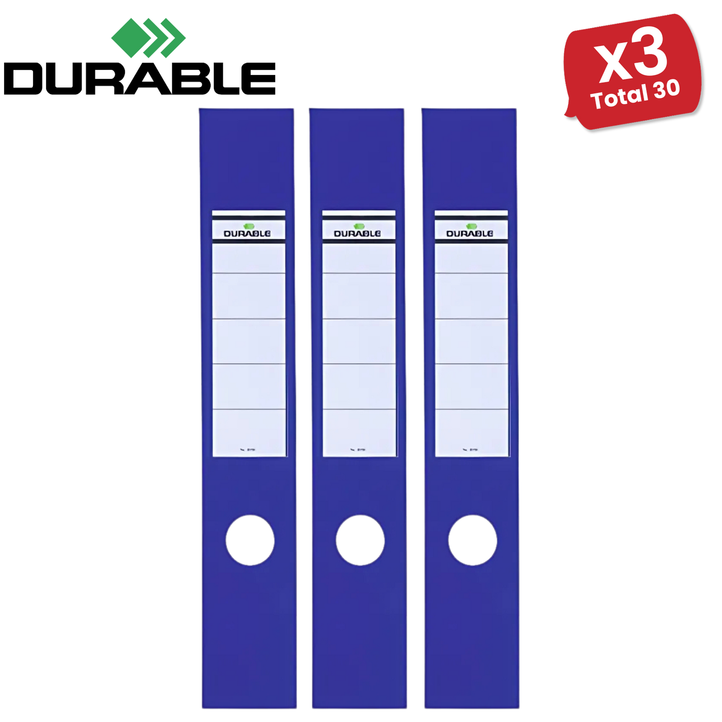 Durable Ordofix Self-Adhesive Spine Labels - Blue - Pack of 10 - 60 mm - 1 to 5