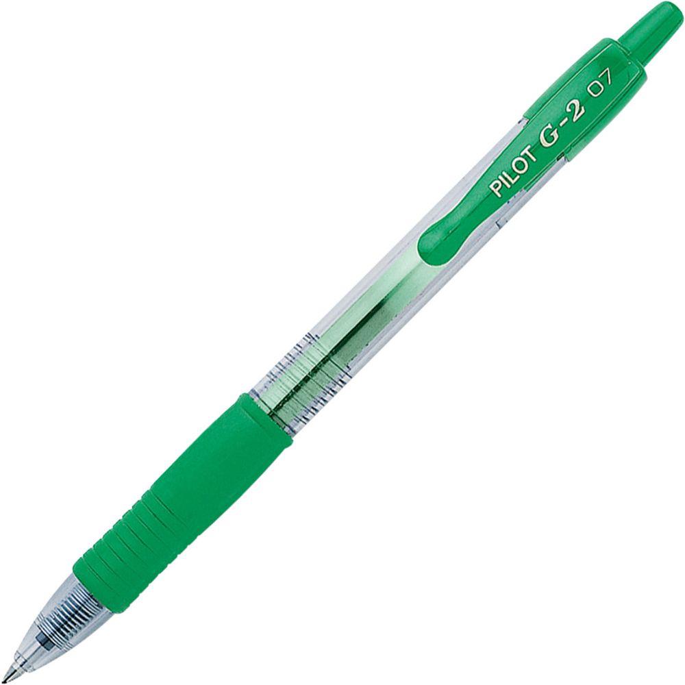 Pilot G-207 Retractable Gel Rollerball Medium Mixed Value - Green - Pack of 6