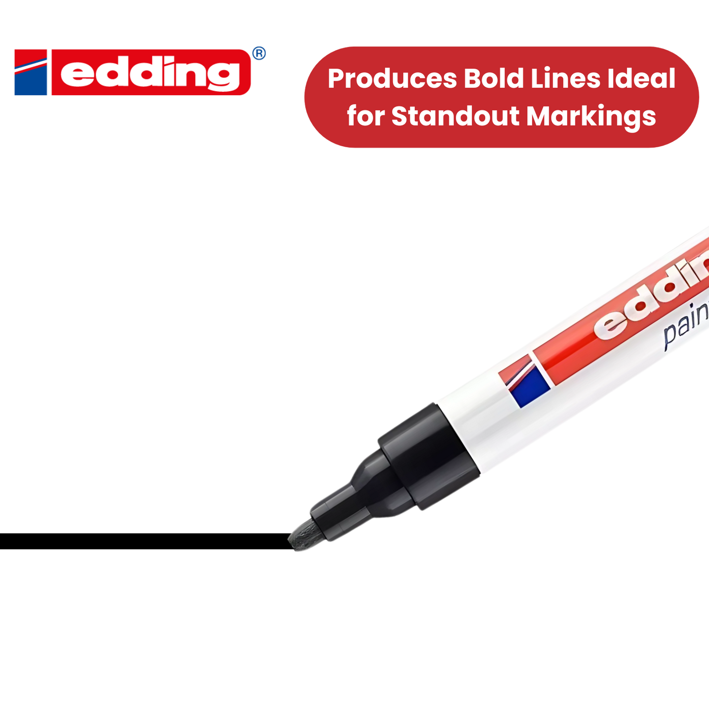 Edding 750 Permanent Paint Markers - Bold Black Ink for Multi-Surface Writing