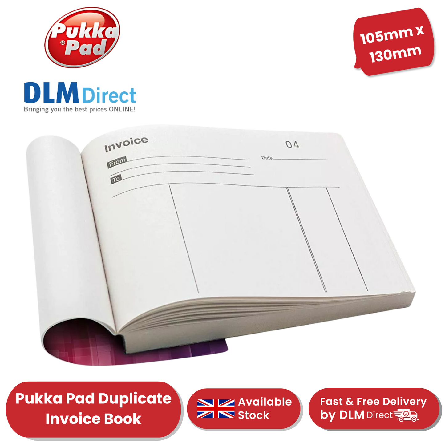 Pukka Pad Duplicate Invoice Book 105 x 130mm - Single