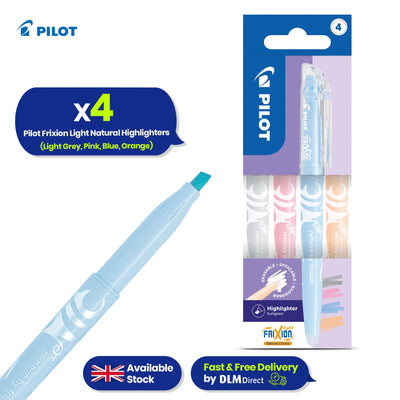 4x Pilot FriXion Light Natural Erasable Highlighter Assorted Pens for School & Office