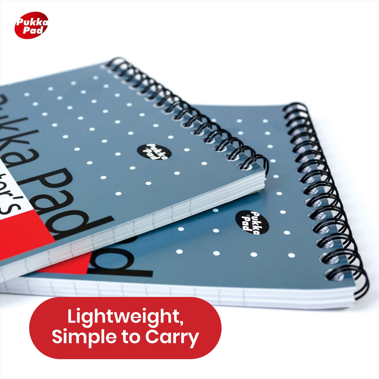 Pukka Pad Reporter's Notepad - Metallic Blue Spiral Notebook, 160 Pages Writing Book for Daily Notes