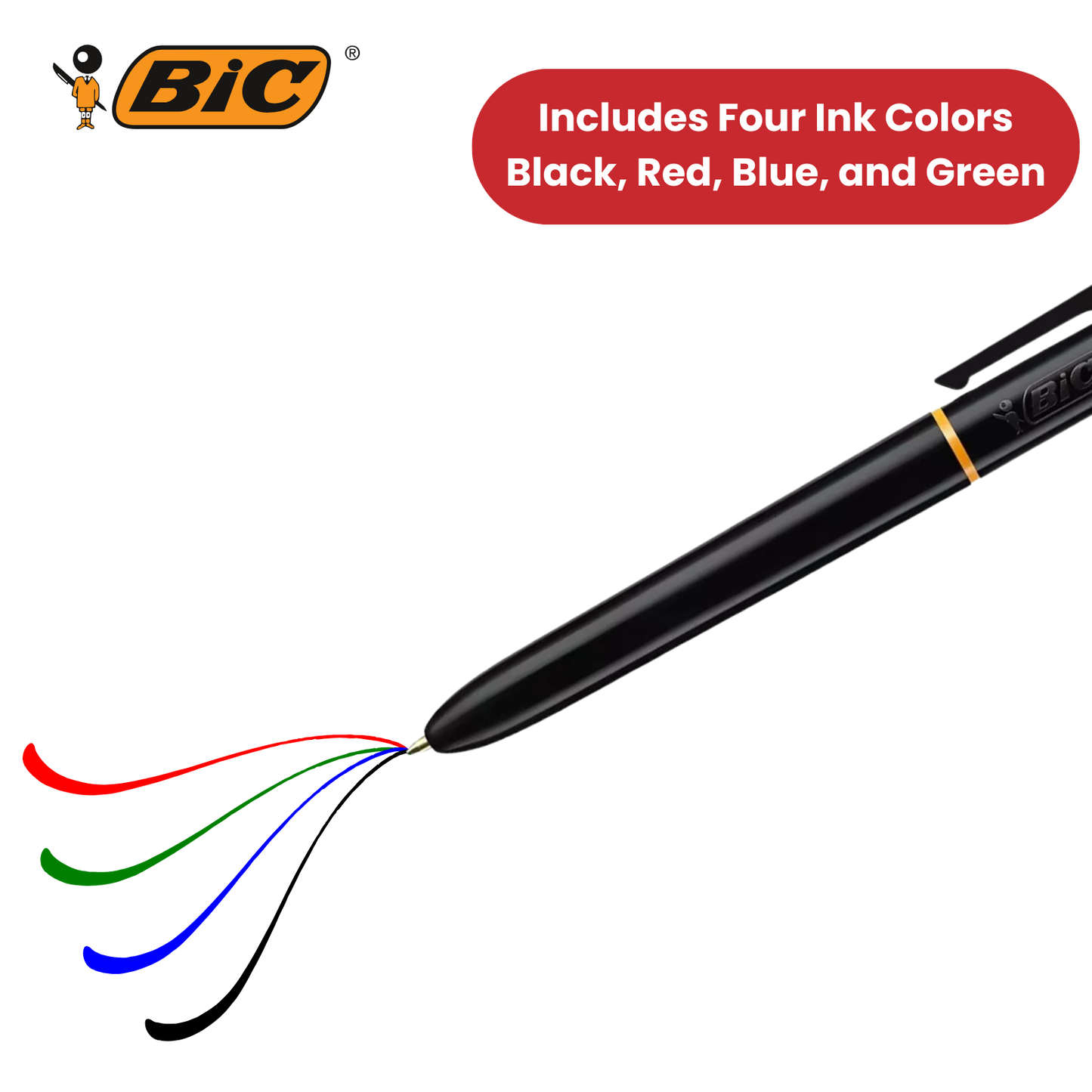 Bic 4 Colours Pro Ballpoint Pen 1.0mm - Single Pen