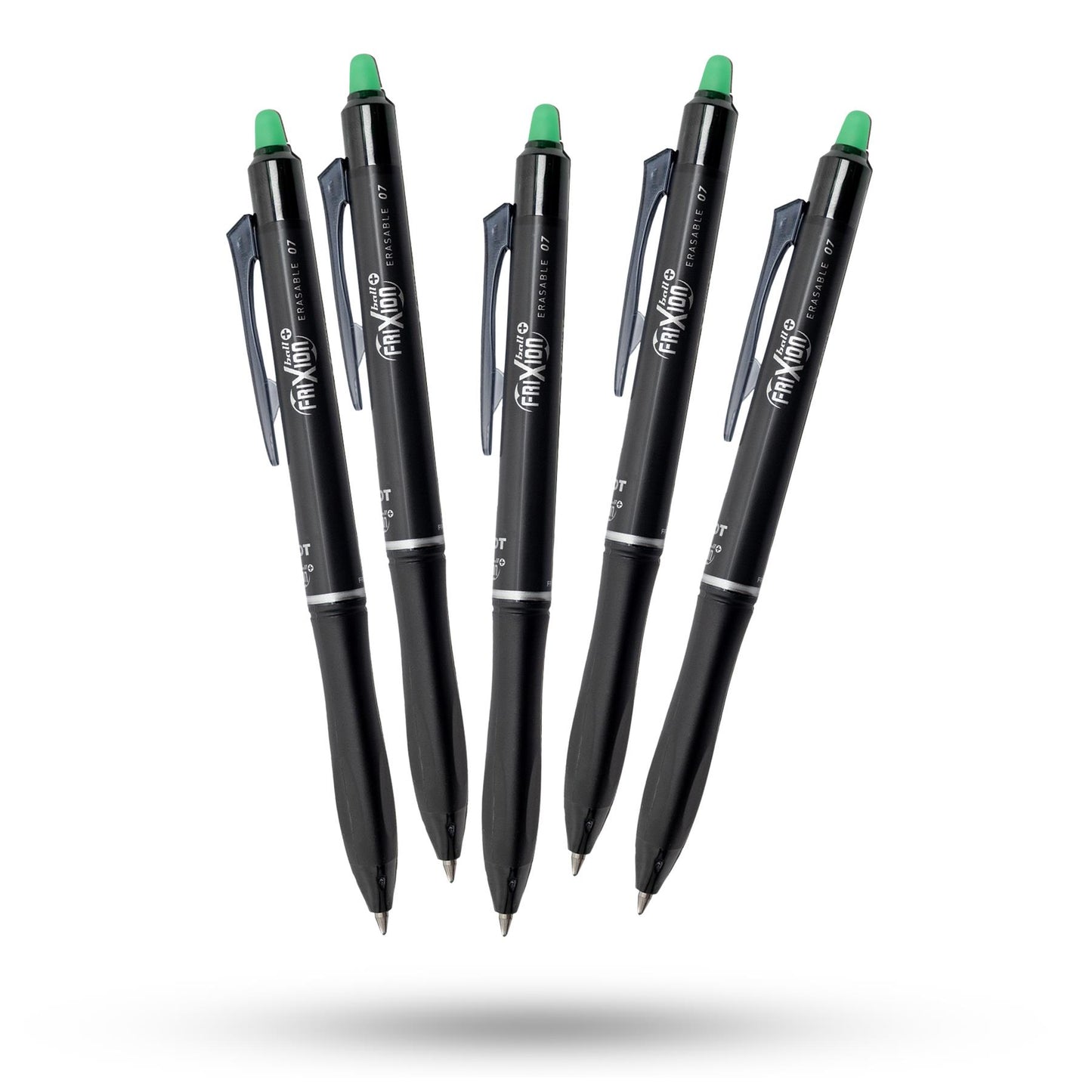 Pilot Frixion Ball Plus Green Erasable Pens 0.7mm Pack of 5 Smooth Writing Ink