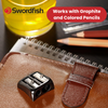 Swordfish Blinc Blinc Double-Hole Zinc Pencil Sharpener, Smooth & Stylish Black