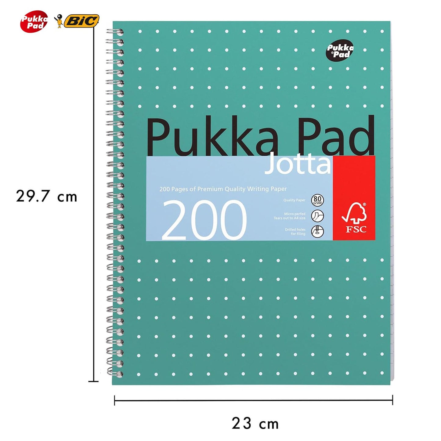 Pukka Pad 3x A4 Jotta Notebook & Pack of 3 BIC 4 Colour Fun Pen Ideal for School and Office Use