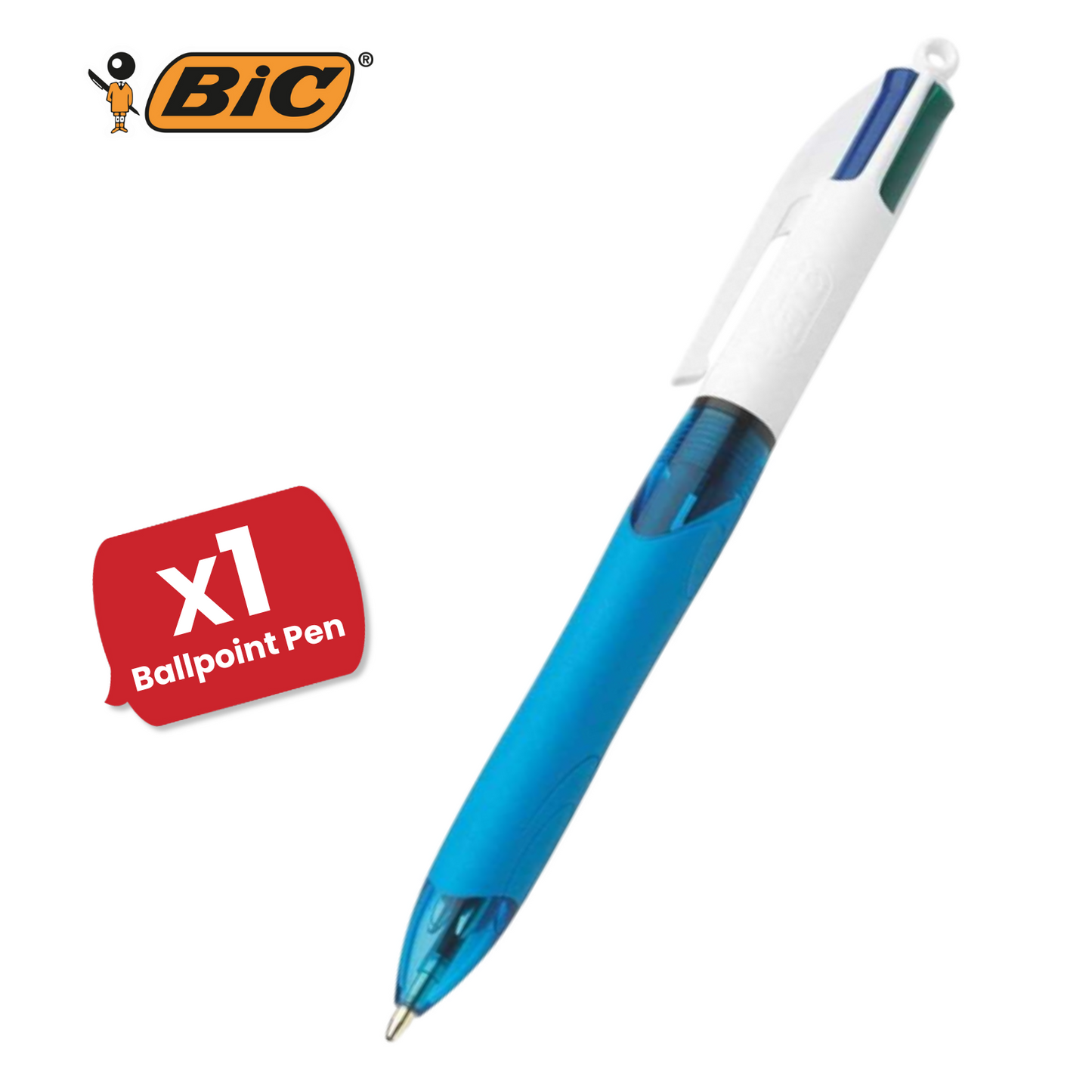 BIC 4 Colours Extra-Comfort Grip - Single Pen