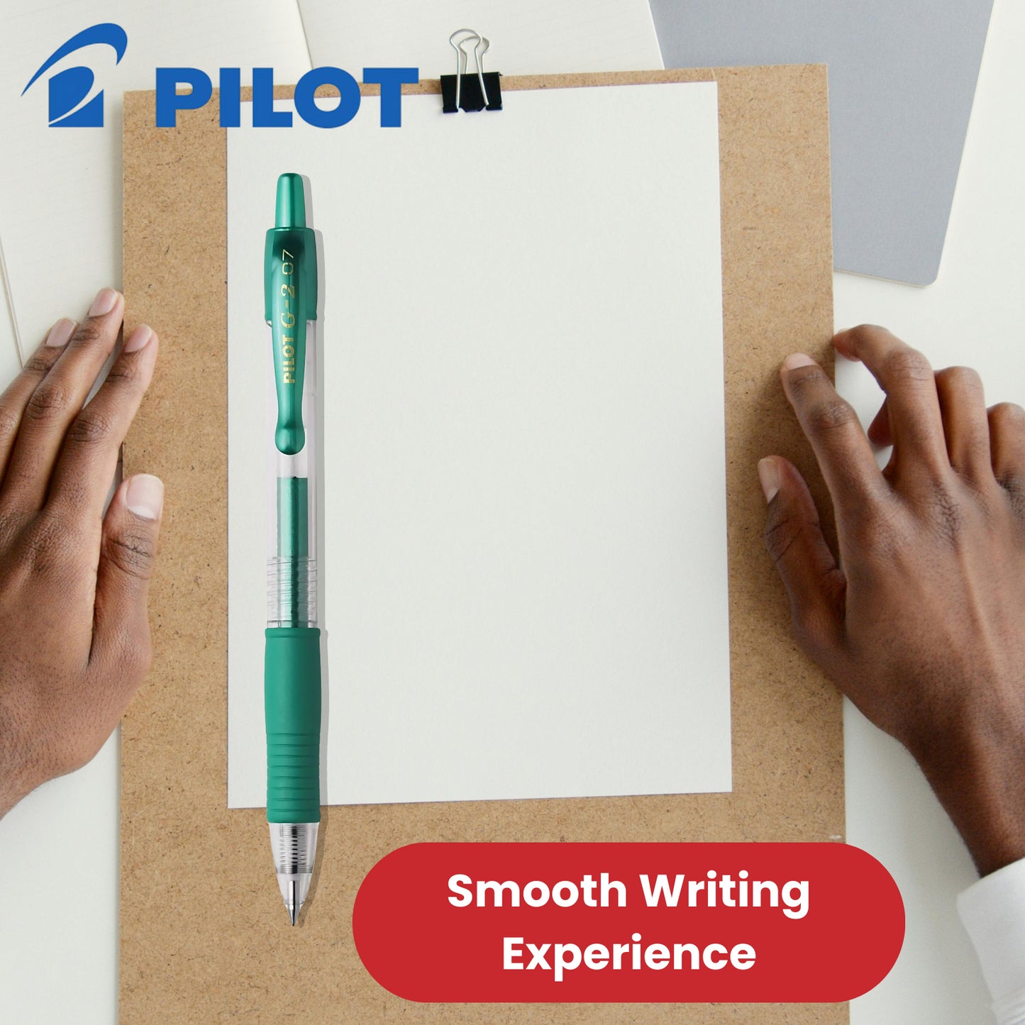 Pilot G-207 Retractable Gel 0.7 mm Medium Point Rollerball Pen - Metallic Green