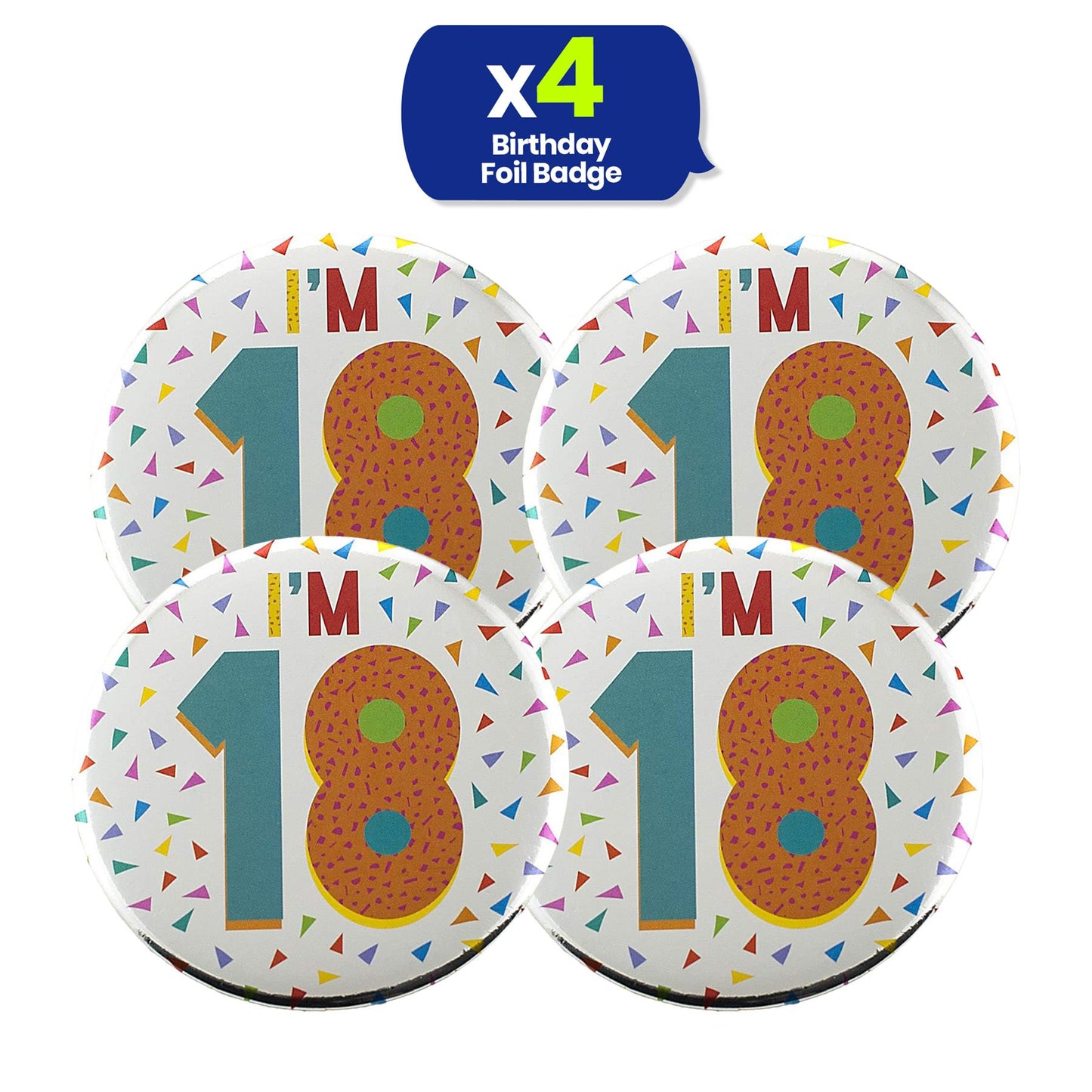 Silver 18th Birthday Badge 8.5cm Age Badge for Party Outfit and Celebrations