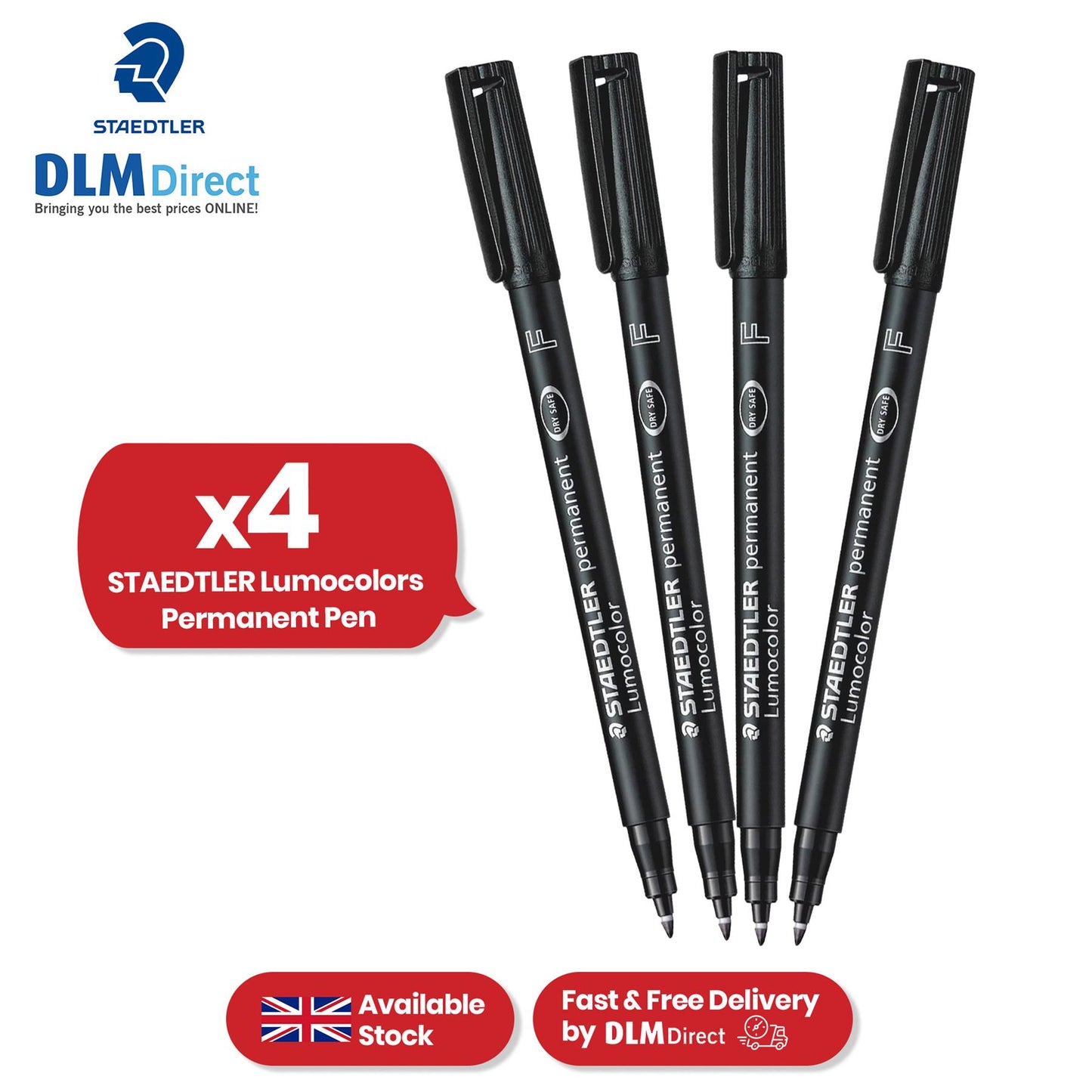 STAEDTLER Lumocolor Black Permanent Marker - 318F 0.6mm Fine Tip Writing Markers for Office