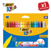 BIC Kids Plastidecor Crayons Assorted Colours - Wallet of 24 - 1 to 5 Packs