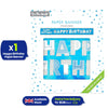 Happy Birthday Blue Recyclable Paper Banner 260cm Party Decor for Kids Adults