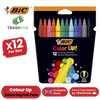 BIC Colour Up Colouring Felt Pens Assorted Colours - Pack of 12 - 1 to 5 Packs