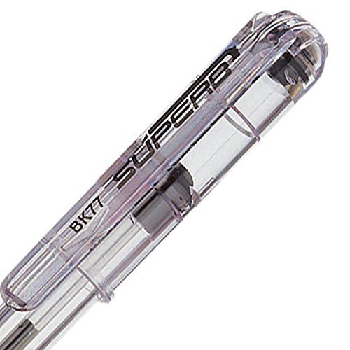 Pentel Superb Ballpoint Pen 0.7mm Tip 0.25mm Line Black - Pack of 12