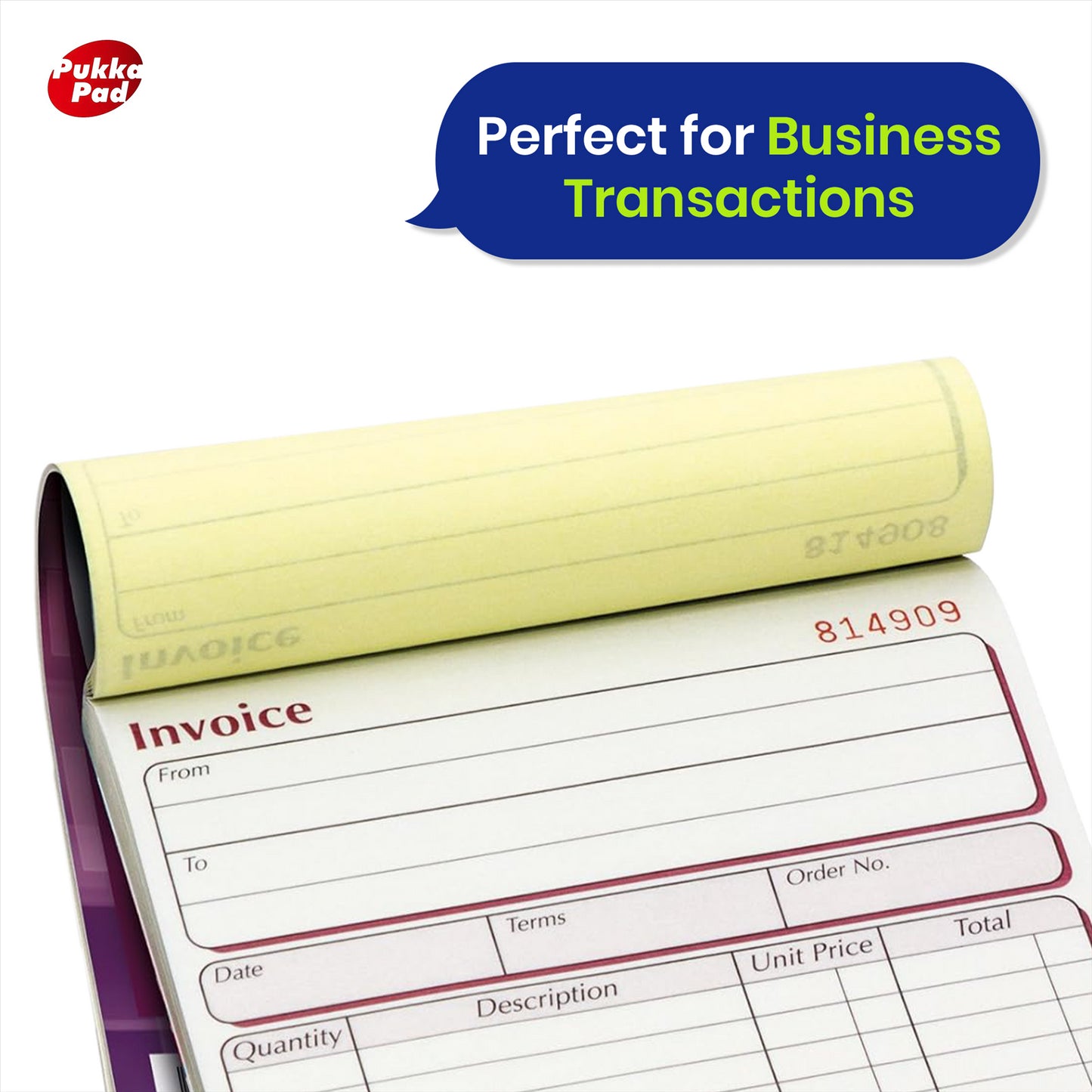 Pukka Pad Duplicate Invoice Book 50 Sets Self-Employed VAT Receipt Pad for Business