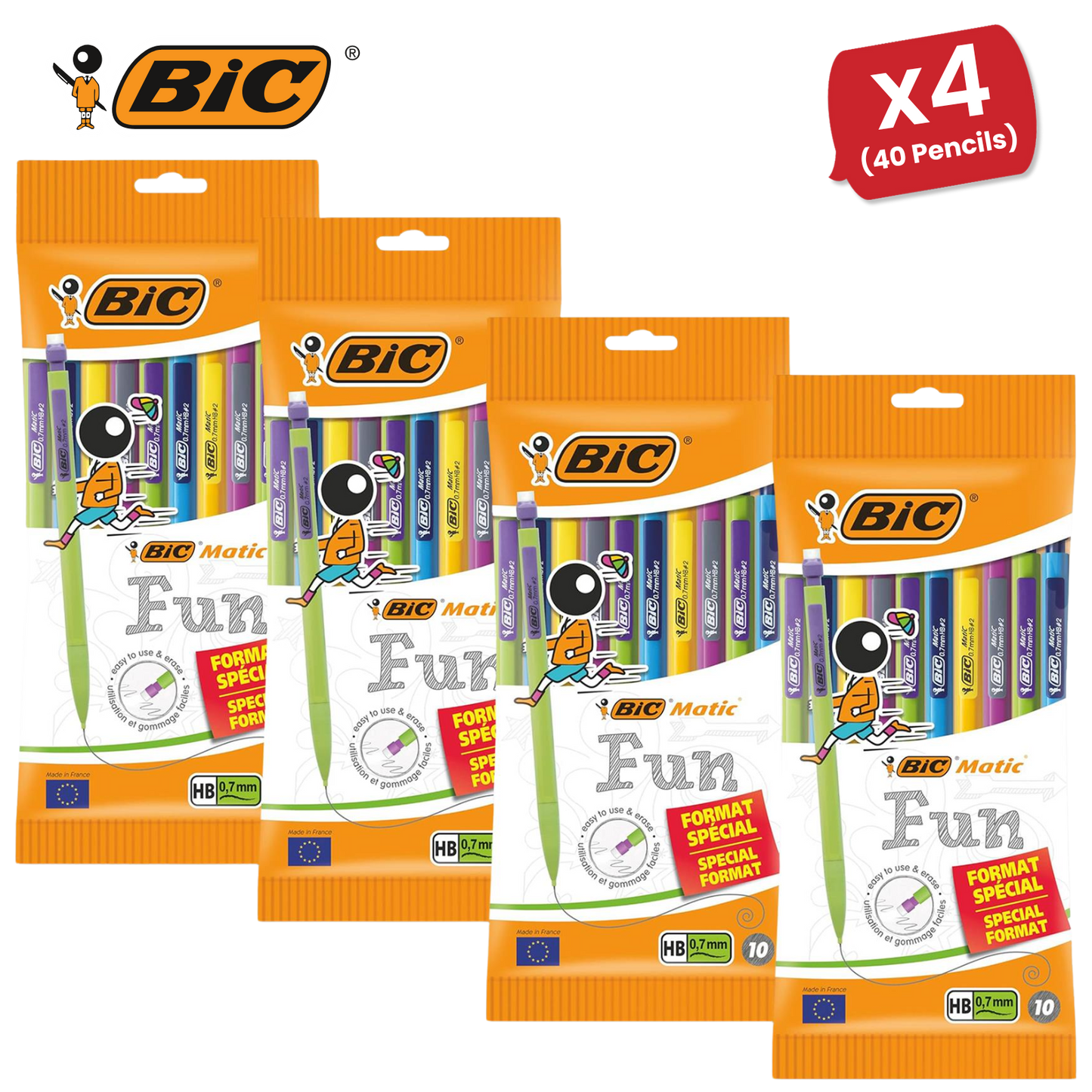 BIC Matic Combo Mechanical Pencils (Value Pack of 8, Plus 2 Free)