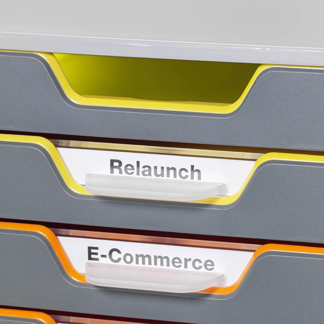 Durable VARICOLOR 10 Drawer Unit, Desktop Drawer Set with 10 Colour Coded Draws, Ideal for Storing Documents and Paper Work