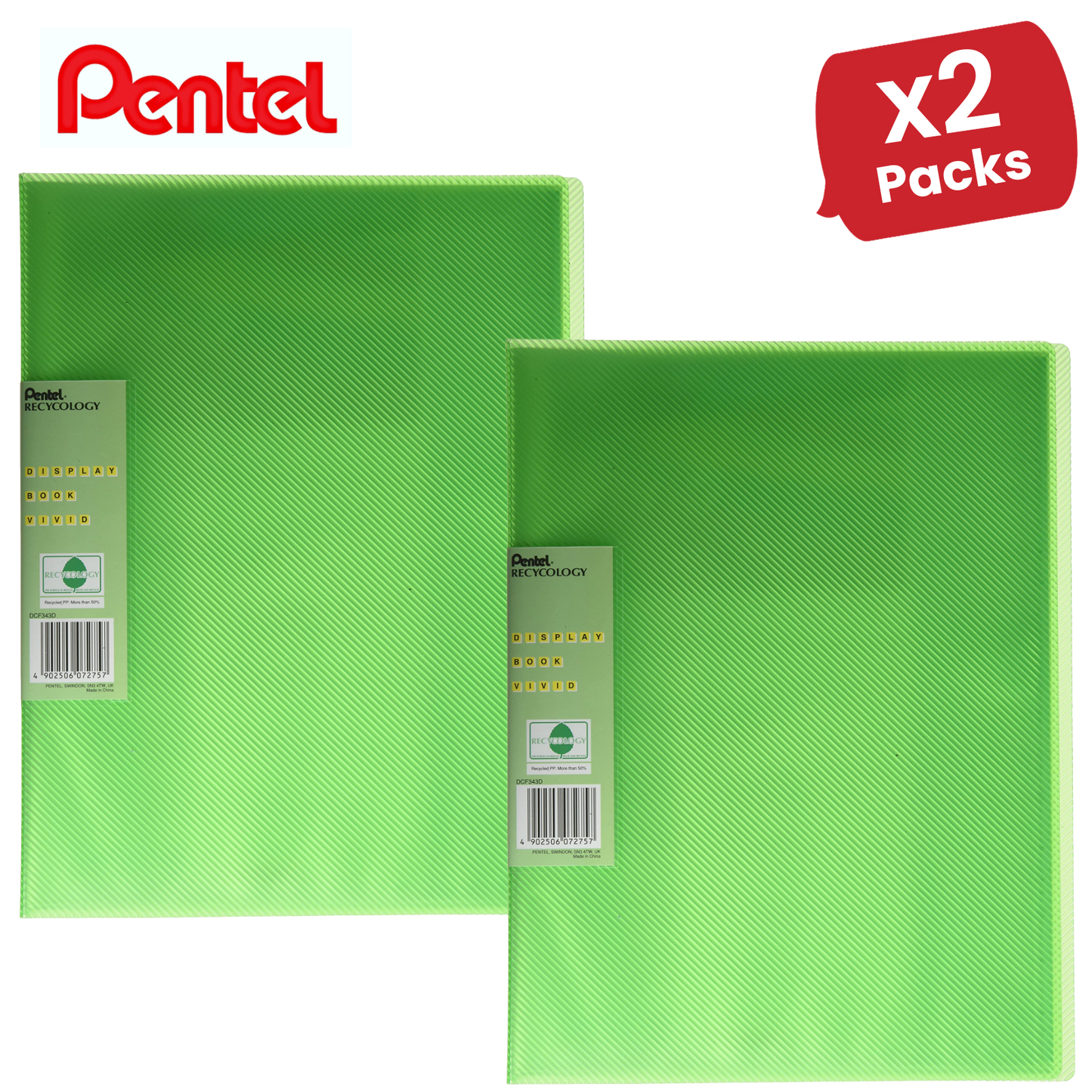 PENTEL RECY DISP BK VIVID 30PKT GREEN - Pack of 1