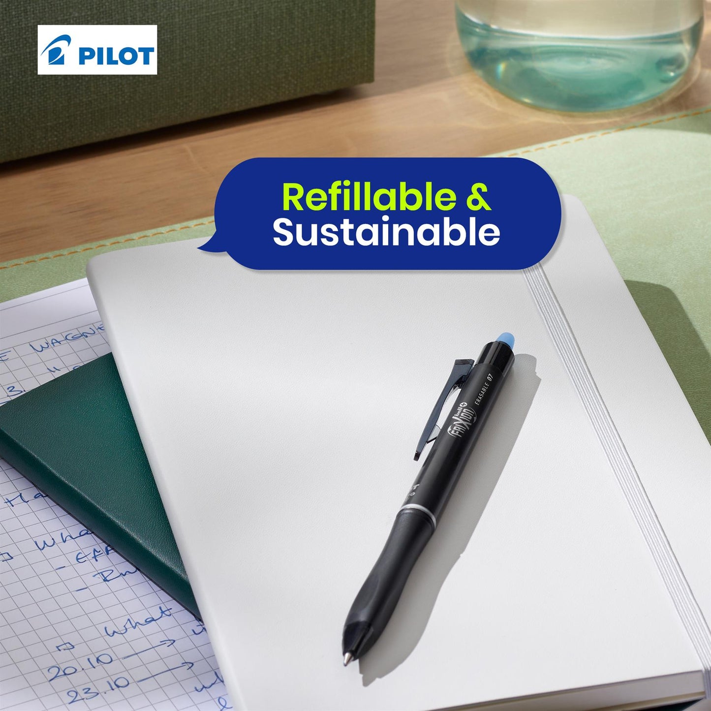Pilot Frixion Ball Plus Blue Erasable Pens 0.7mm Pack of 3 Pens & 3 Ink Refills