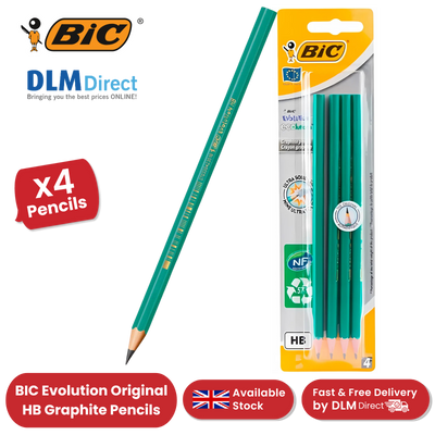 BIC Evolution Original HB Graphite Pencils - 4 Count (Pack of 1) - Pack of 1 to 5