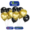 Age 50 Black and Gold Latex Balloons Milestone Birthday, 12 Inch Pack of 6
