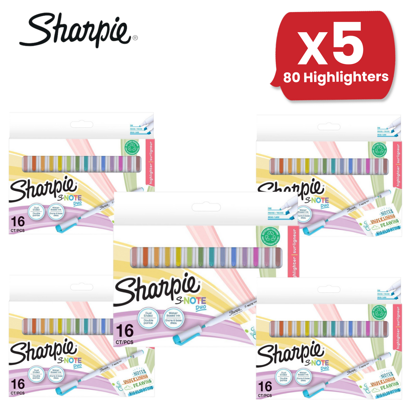 Sharpie S Note Duo Twin Tip Asst PK16