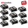Swordfish Blinc Blinc Double-Hole Zinc Pencil Sharpener, Smooth & Stylish Black