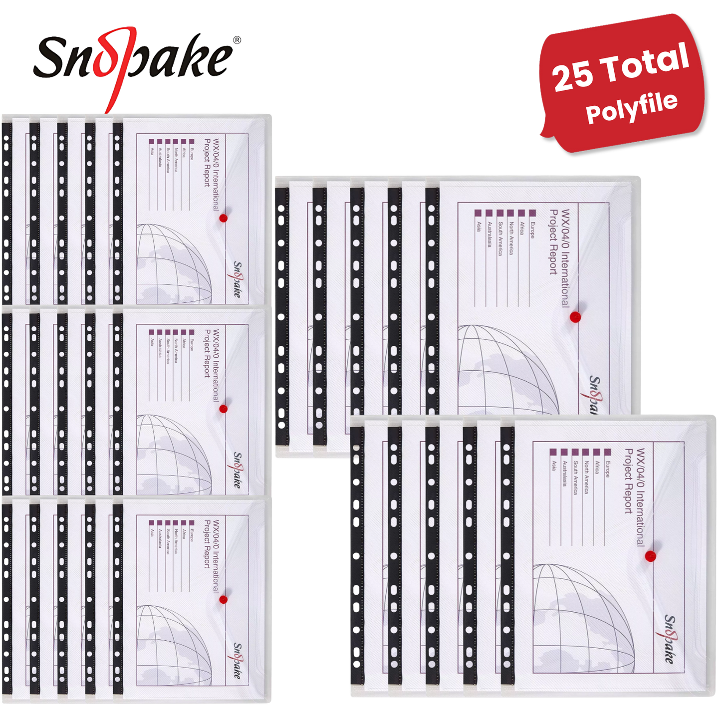 Snopake Polyfile Ringbinder Wallet Clear for Secure Document Storage - Pack of 5