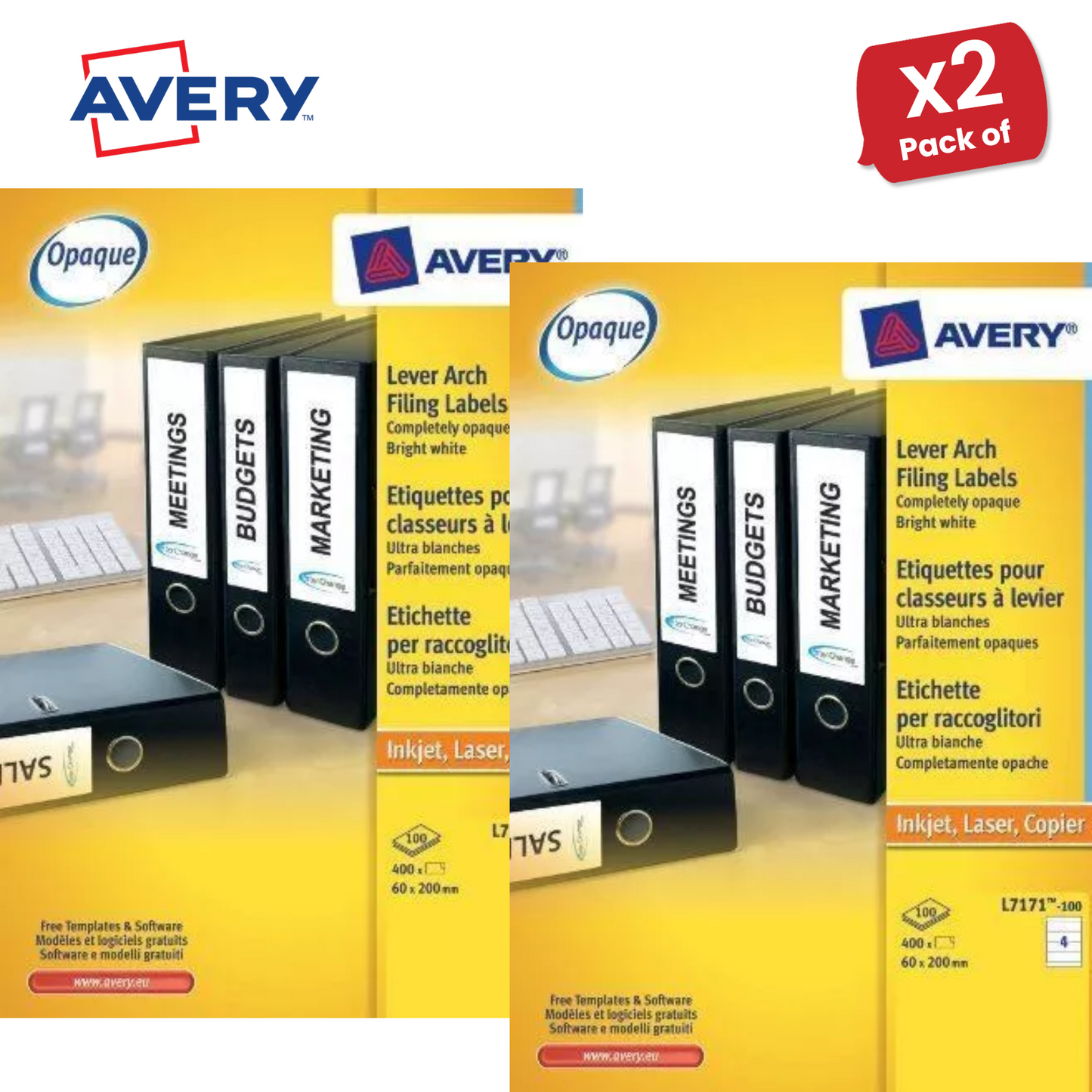 AVERY L7171-100 QUICKPEEL WHITE LASER ADDRESSING LABELS 63.5X38.1MM 100 - 1 to 5