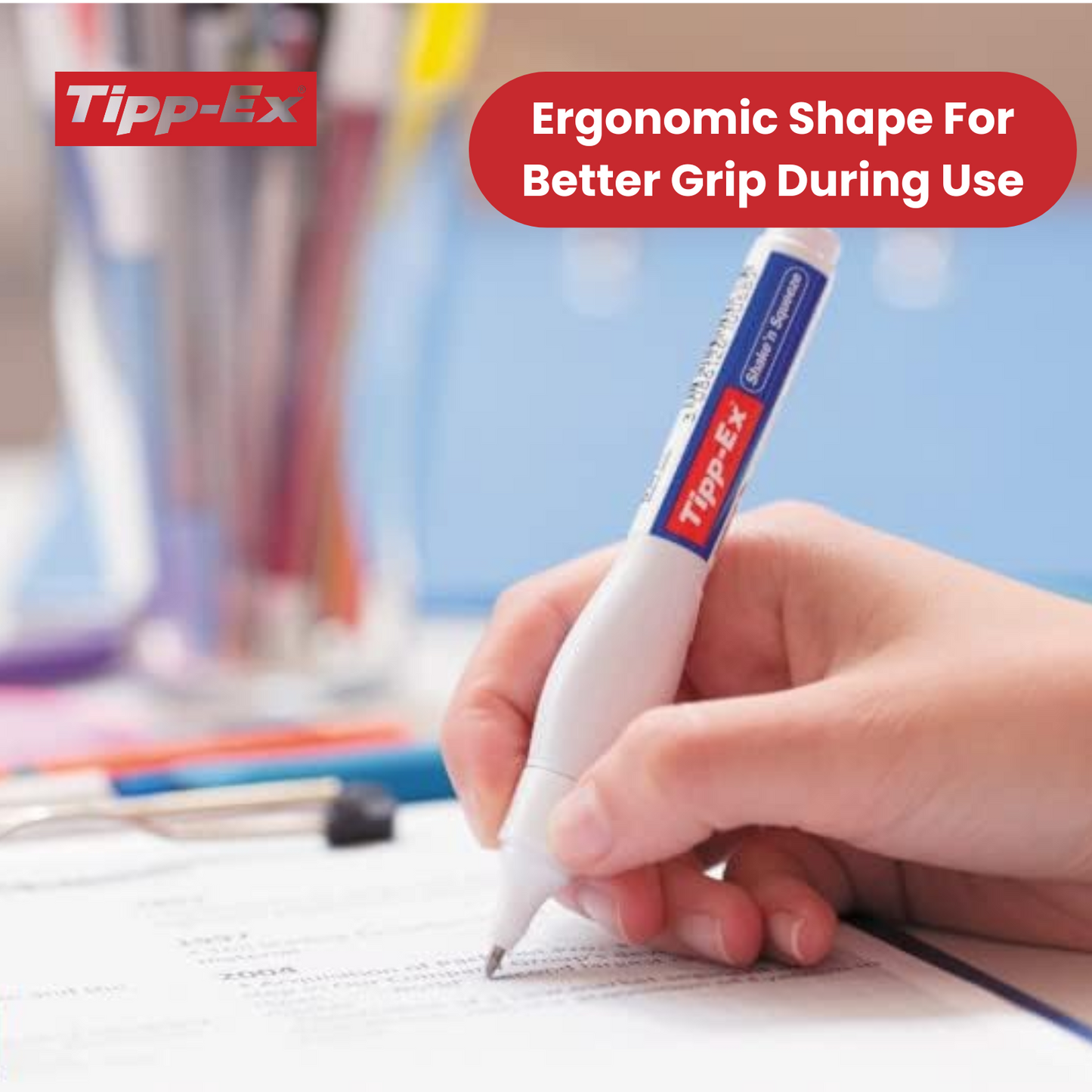 Tipp-Ex Correction Pen 8ml - Quick-Drying, Precise Error Correction, Pack of 3