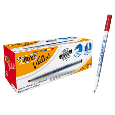 BIC Whiteboard Marker Plastic Bullet Tip Dry Erase Pen Low Odour Ink for Office School (Pack of 24)