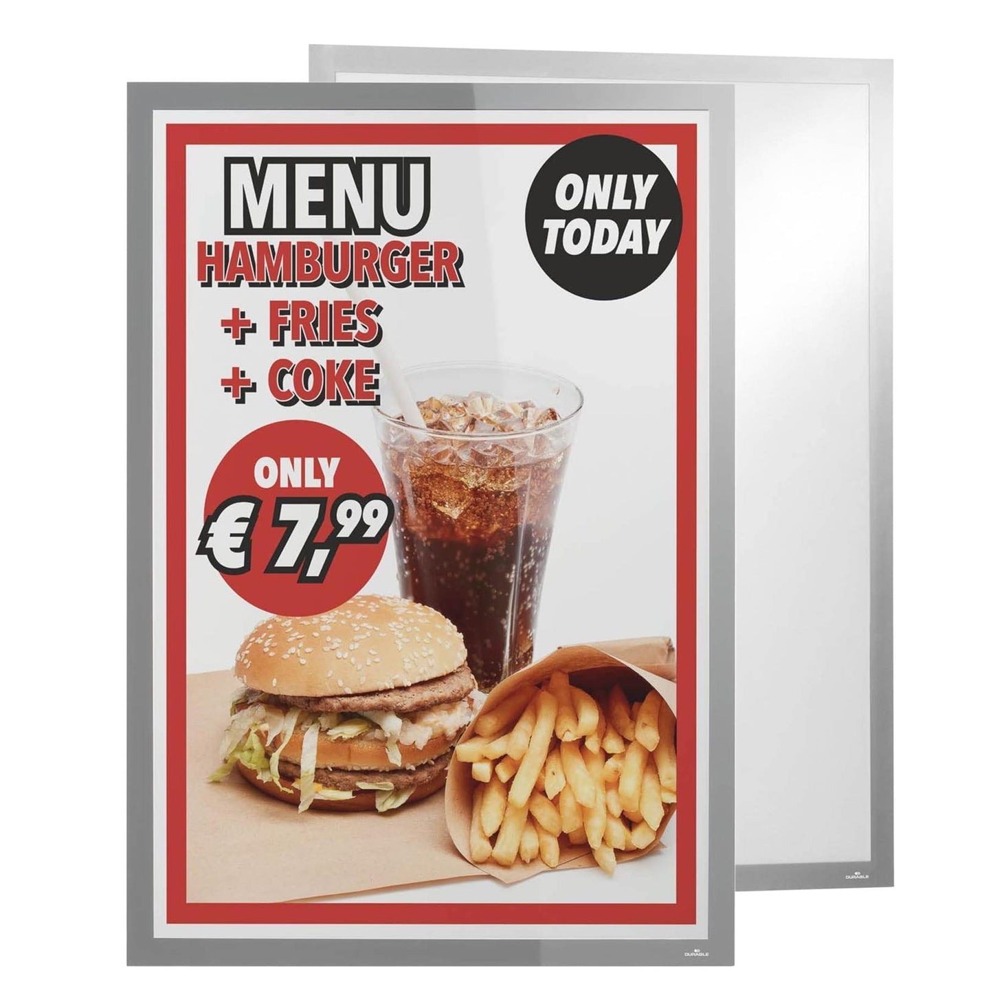 A1 Magnetic Poster Frame UV Resistant Peel & Stick Silver Display Frame for Paintings Photos Notices Ads Certificate