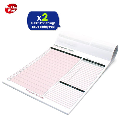 Things to Do Today Pad with Pre-Printed Sections and Hardback Cover for Planning