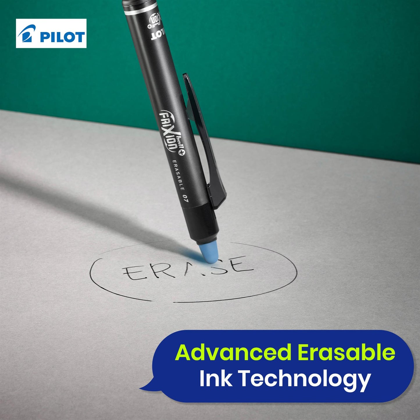 Pilot Frixion Ball Plus Blue Erasable Pens 0.7mm Pack of 3 Pens & 3 Ink Refills