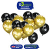 Age 50 Black and Gold Latex Balloons Milestone Birthday, 12 Inch Pack of 6