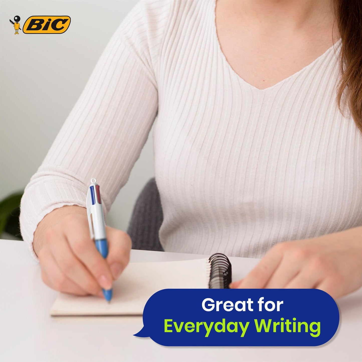 BIC 4-Color Mini Ball Pens Medium Tip Biros 2 Pack School Office