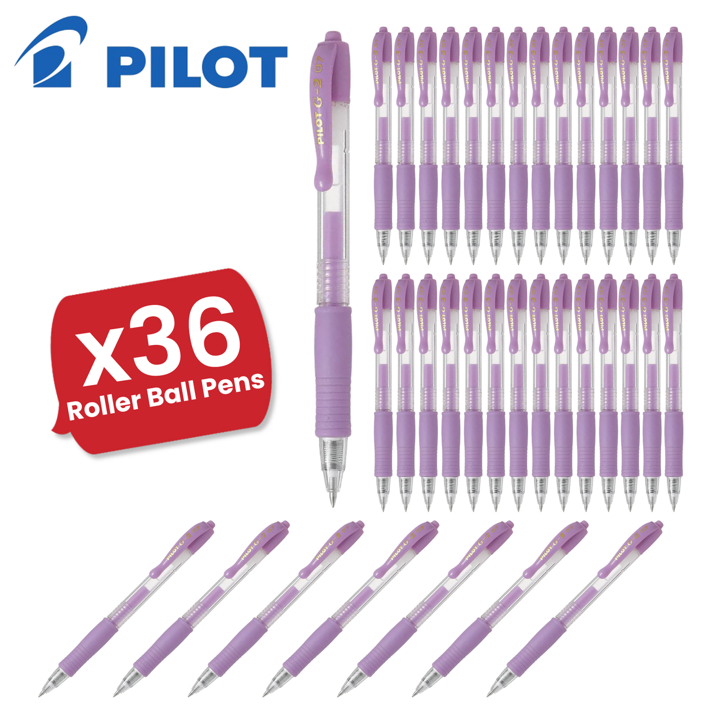 Pilot G-207 Retractable Gel Rollerball 0.7 mm Tip (Single Pen) - Pastel Violet