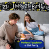 Black and White 21st Birthday Banner and Bunting Decor Set for Party Spaces