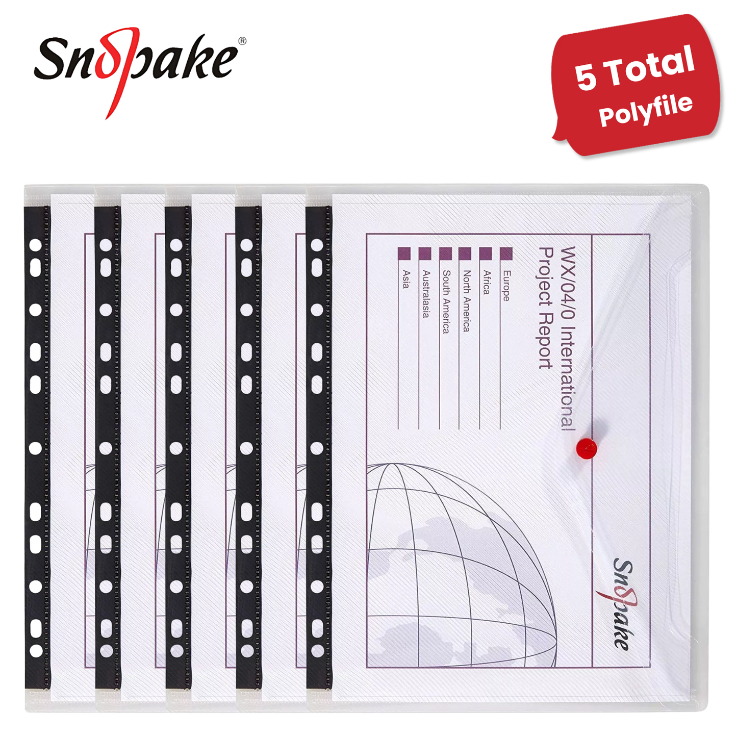 Snopake Polyfile Ringbinder Wallet Clear for Secure Document Storage - Pack of 5