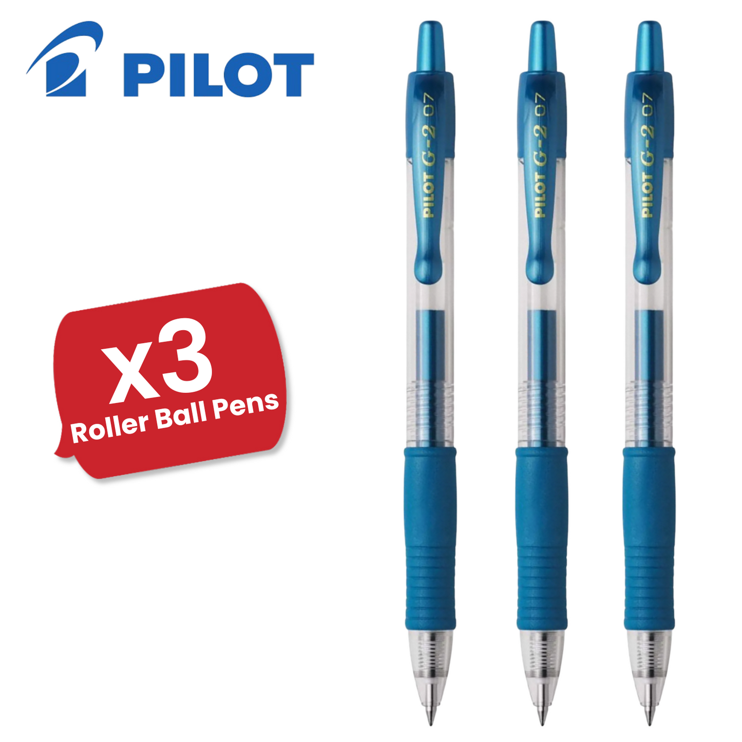 Pilot G-207 Retractable Gel 0.7 mm Medium Point Rollerball Pen - Metallic Blue