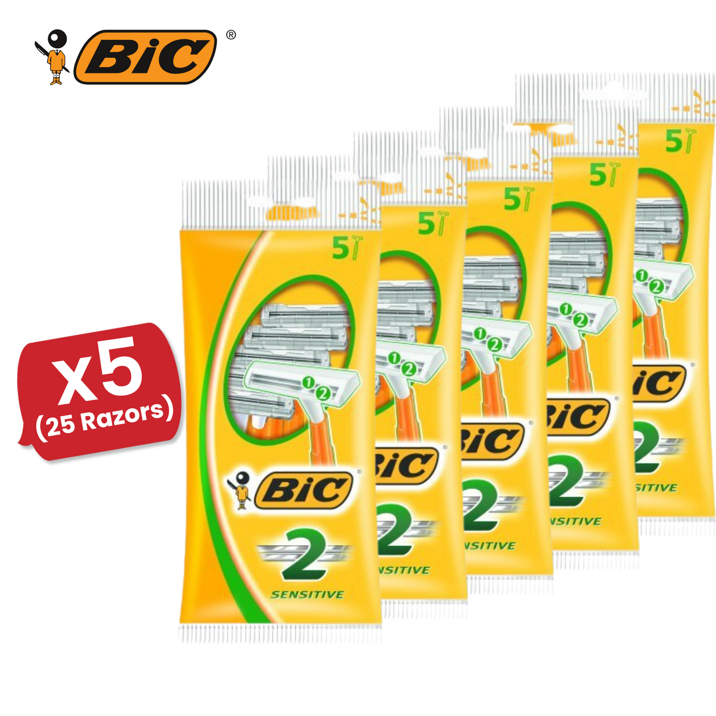 Bic 2 Sensitive Razors 5 - 1 Pack