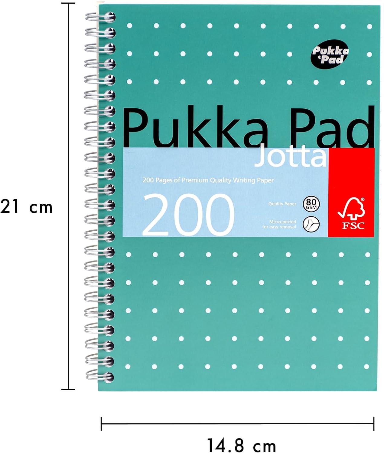 PUKKA WHITE A5 WIREBOUND PADS 200 page 80gsm (RULED/MARGIN) - PACK OF 6