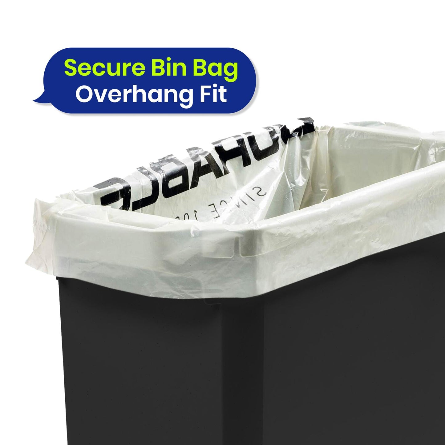 DURABIN 60L Black Bin Set and Black Lid and 25x 110L Recycled Bin Bags