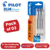 Pilot G - Tec C4 Gel Microtip Rollerball Pen, 0.4 mm Tip Black - Pack of 3