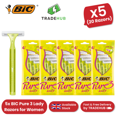 Bic Pure 3 Lady Shavers - 5 Packs